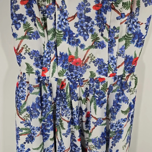 {eShakti} Pleat Bib Floral Print Georgette Maxi Dress - Size XS (2) - Picture 9 of 17